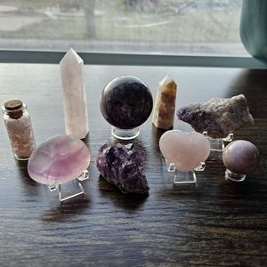 9 Pc Pink & Purple Crystal Collection Bundle